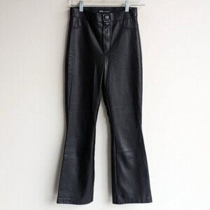 Zara faux leather flared high rise pants